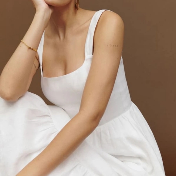 Reformation Bucatini Dress in White NEW - Picture 3 of 14